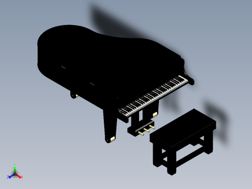钢琴2正等轴测缩略图