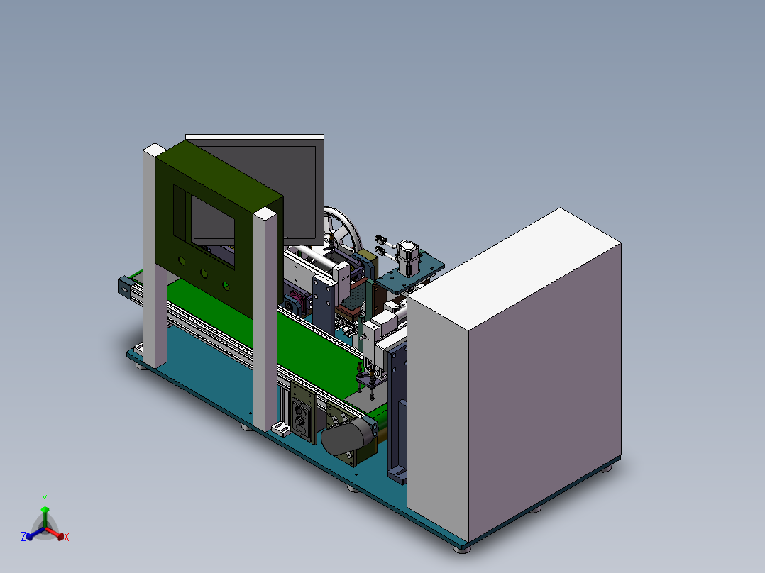 刮胶清洗机正等轴测图