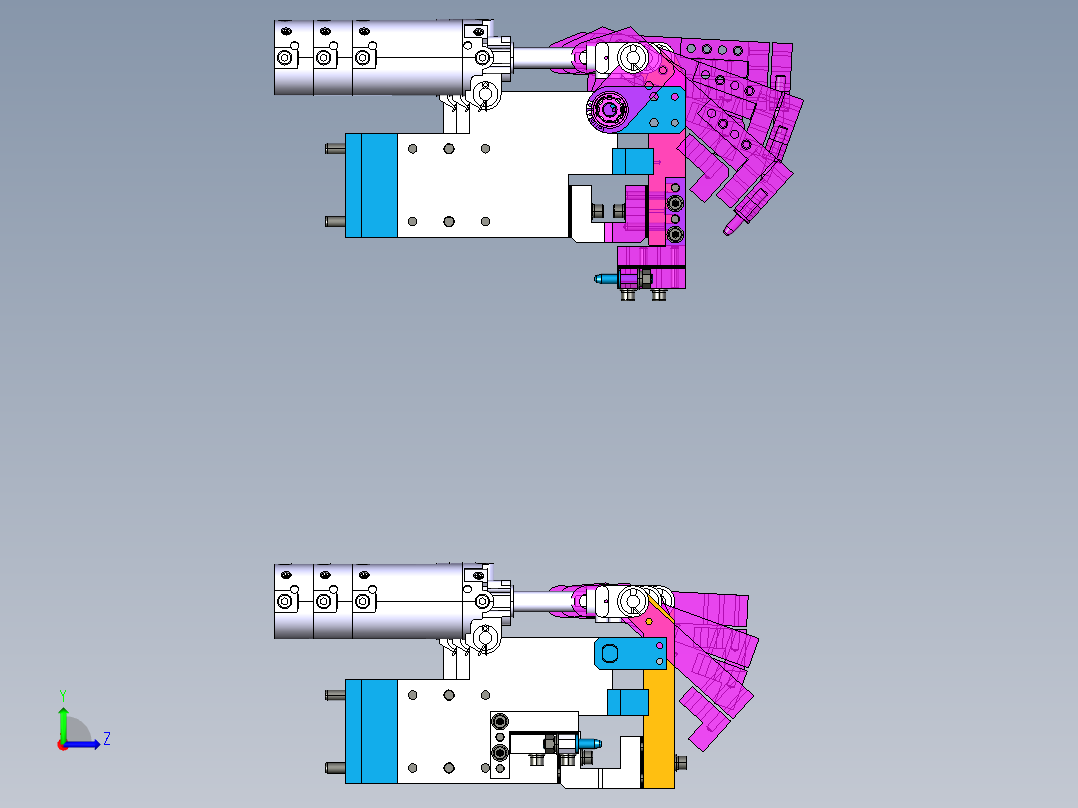 夹具气缸加紧单元标准样式左视图