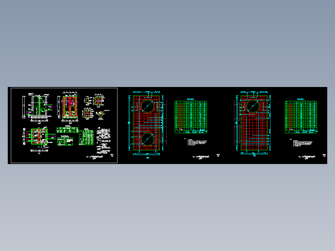 道路工程倒虹管闸槽井构造及盖板配筋套图_dwg非常标准cad图纸设计
