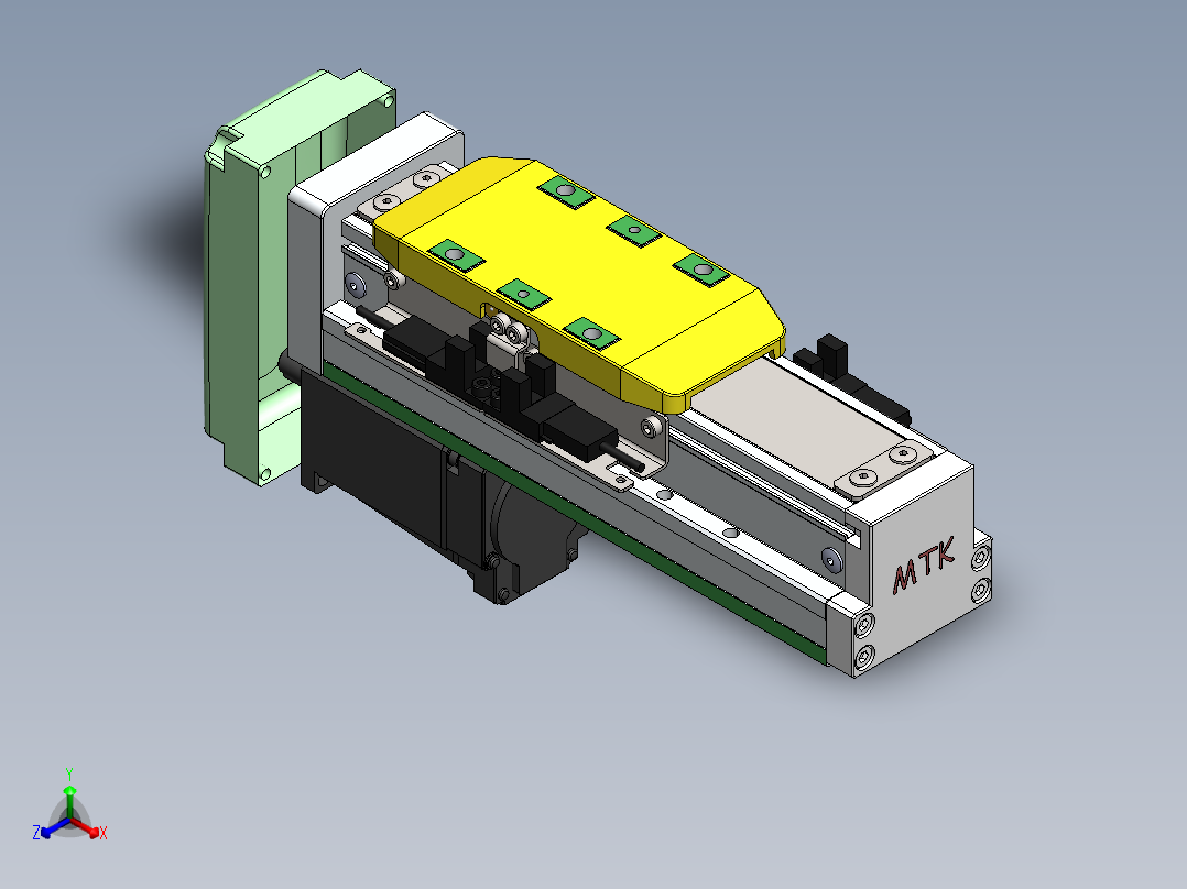 GTH内嵌丝杆全封闭GTH5-BM-100W正等轴测图