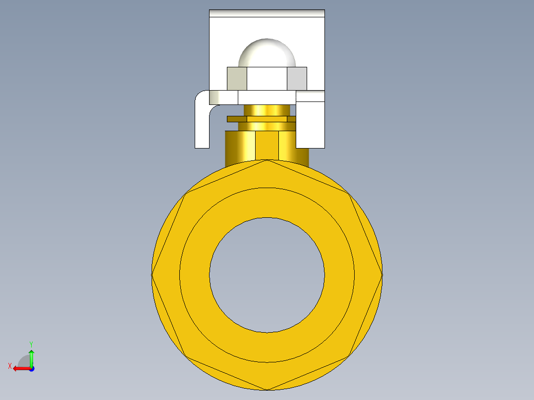管道手动球阀-水管开关阀-手动阀门DN25手动铜球阀后视图