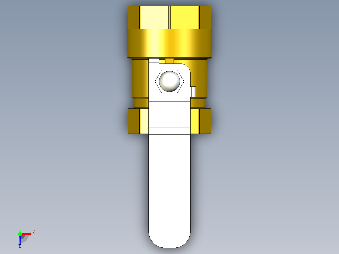 管道手动球阀-水管开关阀-手动阀门DN25手动铜球阀俯视图