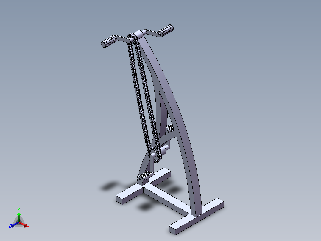 康复器材上下肢锻炼脚踏车正等轴测图