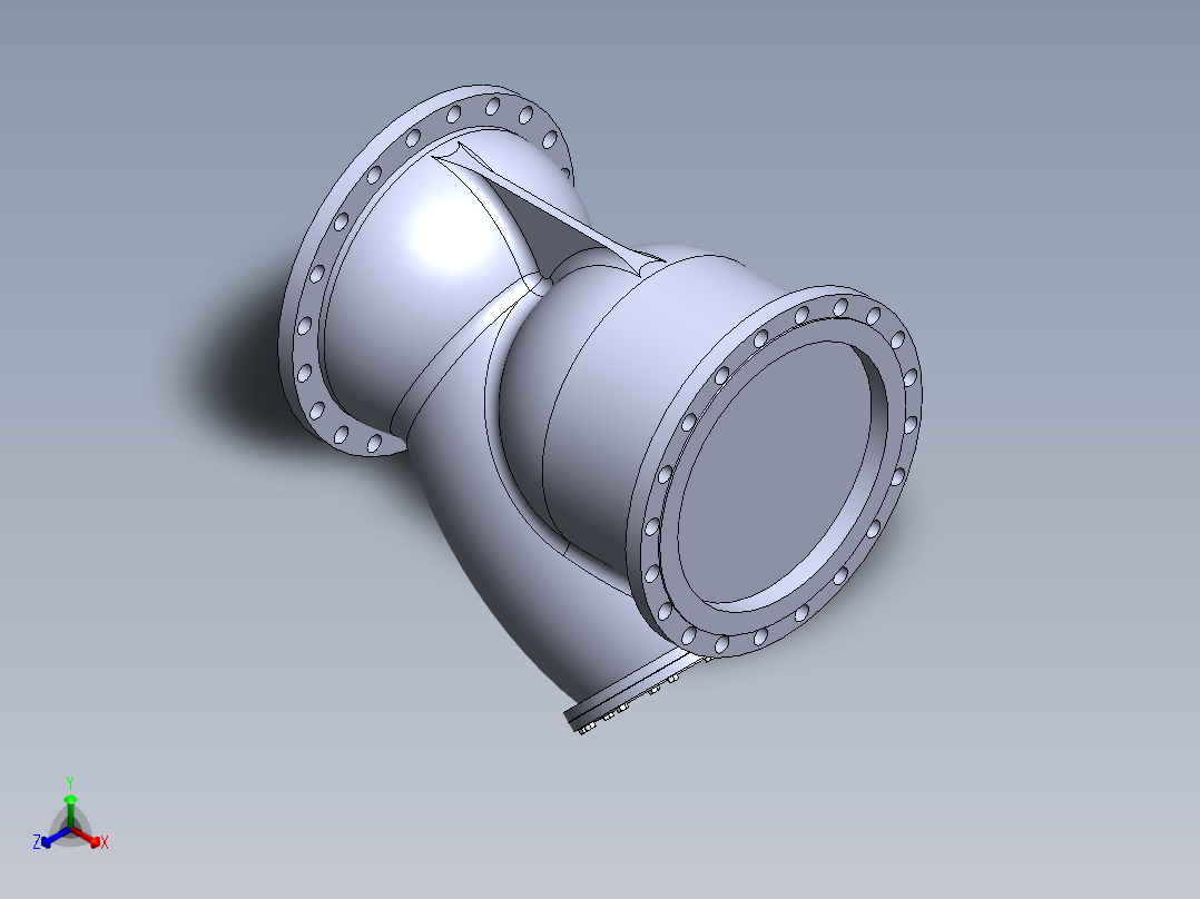 法兰Y型过滤器-304 DN50-DN600正等轴测图