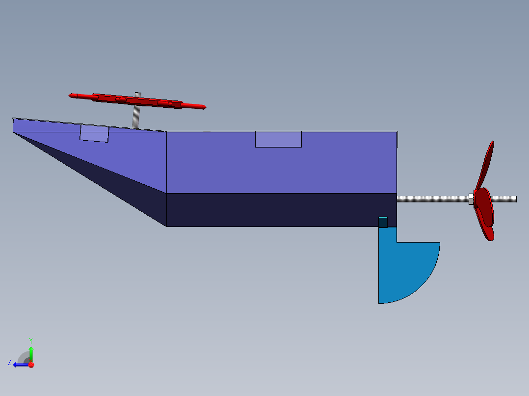 电动小船右视图