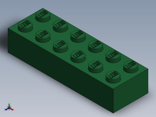乐高套装 4421基本积木-4181135 - 2456 - 44237 Dark Green Brick 2 x 6.SLDPRT