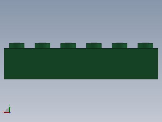 乐高套装 4421基本积木-4181135 - 2456 - 44237 Dark Green Brick 2 x 6.SLDPRT后视缩略图