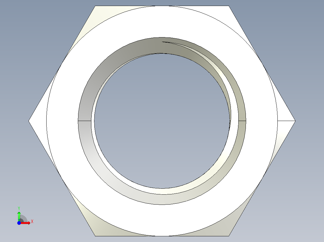 DIN 934 螺母-M22 Nut.STEP前视图