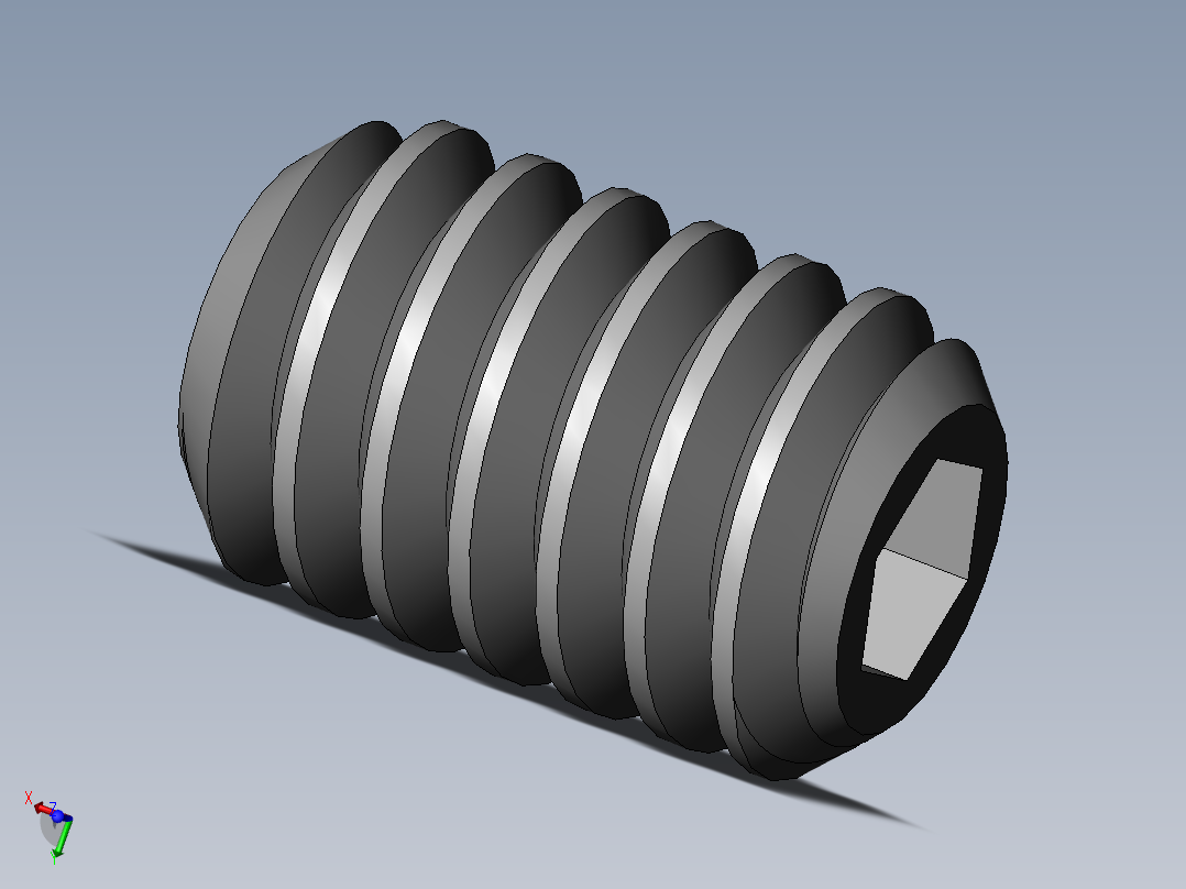 DIN 913-ISO 4026 固定螺钉-M2 L=3.SLDPRT主视图