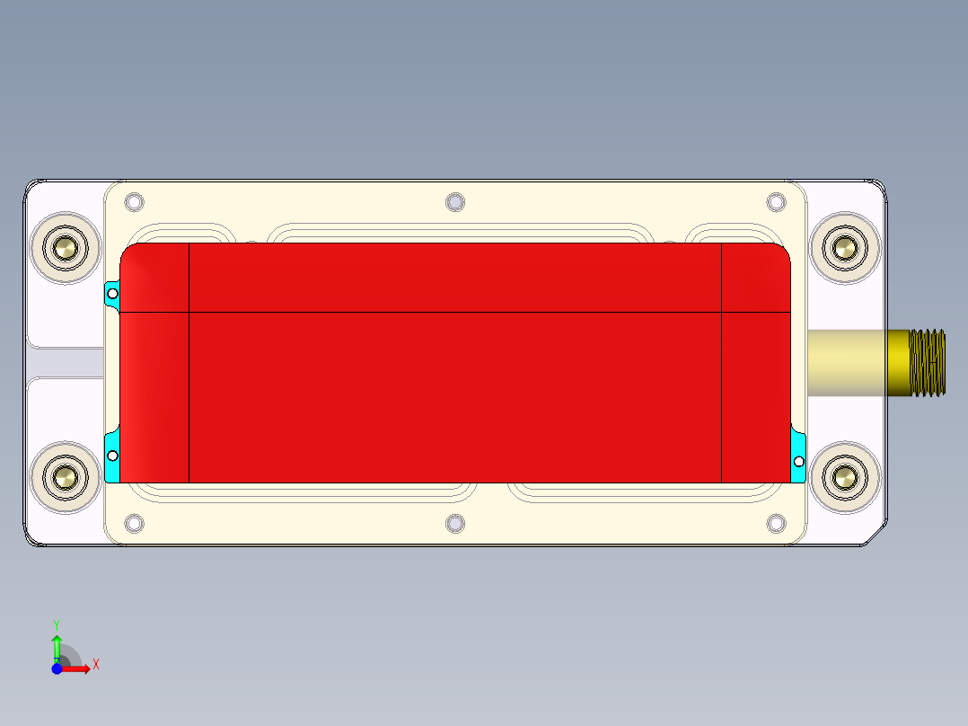 电池盖铣外观面CNC工装治具模型前视图