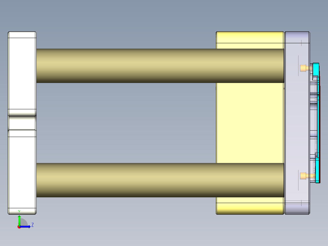 电池盖铣外观面CNC工装治具模型左视图