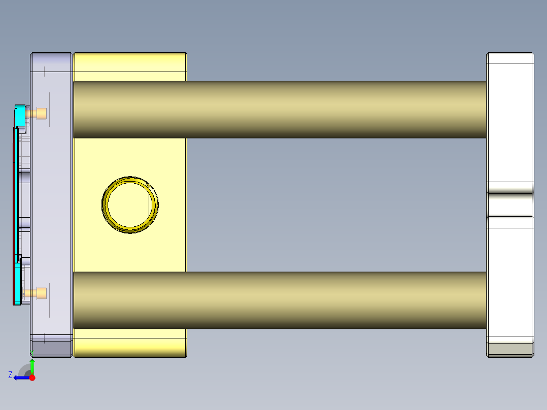 电池盖铣外观面CNC工装治具模型右视图