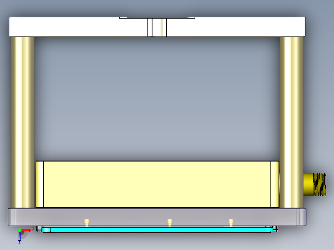 电池盖铣外观面CNC工装治具模型俯视图