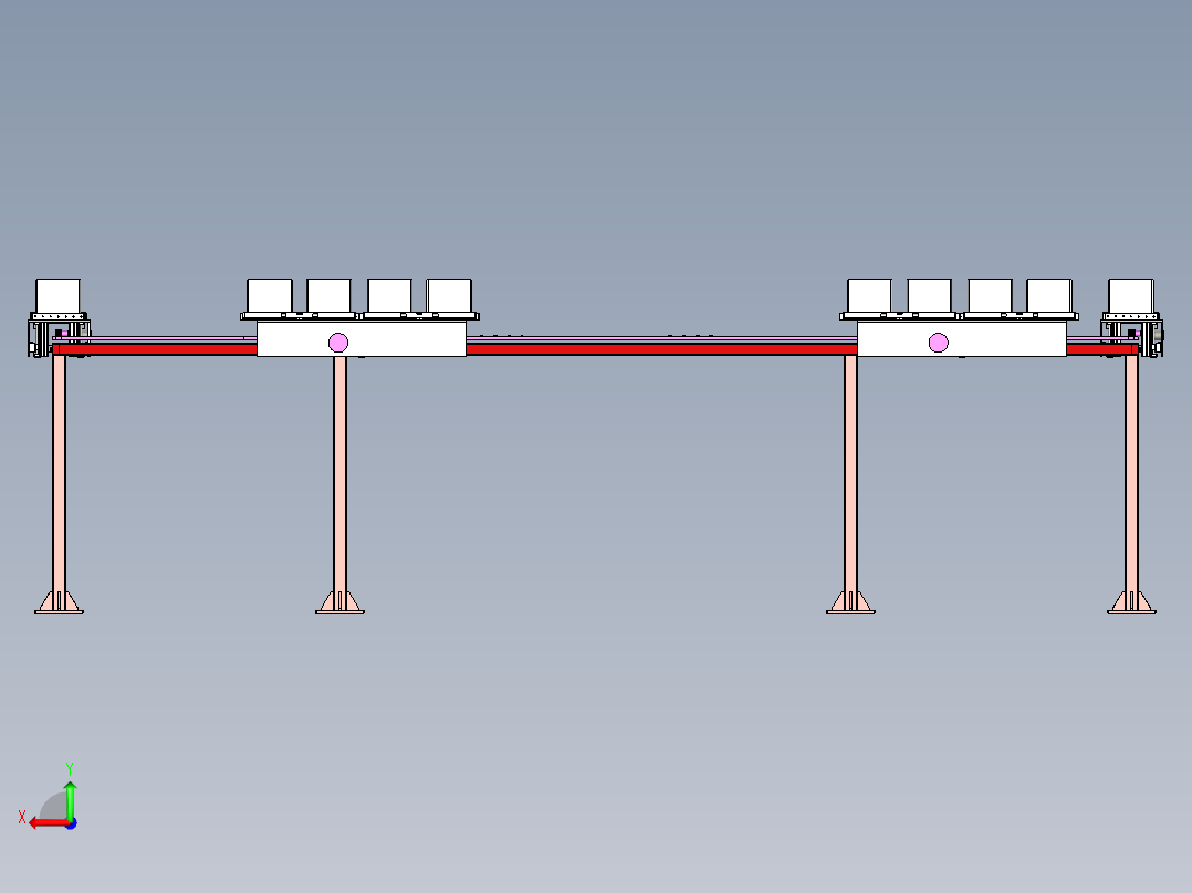 框架轨道输送小车设计后视图