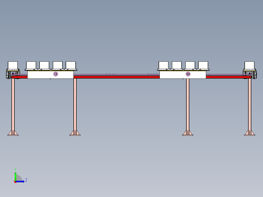 框架轨道输送小车设计左视图