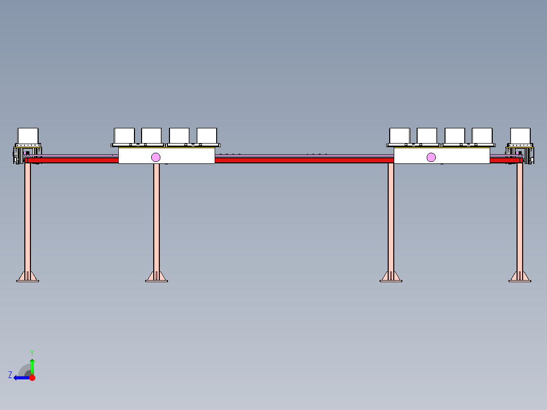 框架轨道输送小车设计右视图