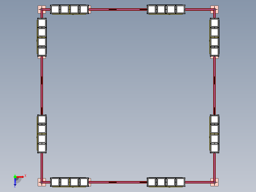 框架轨道输送小车设计俯视图