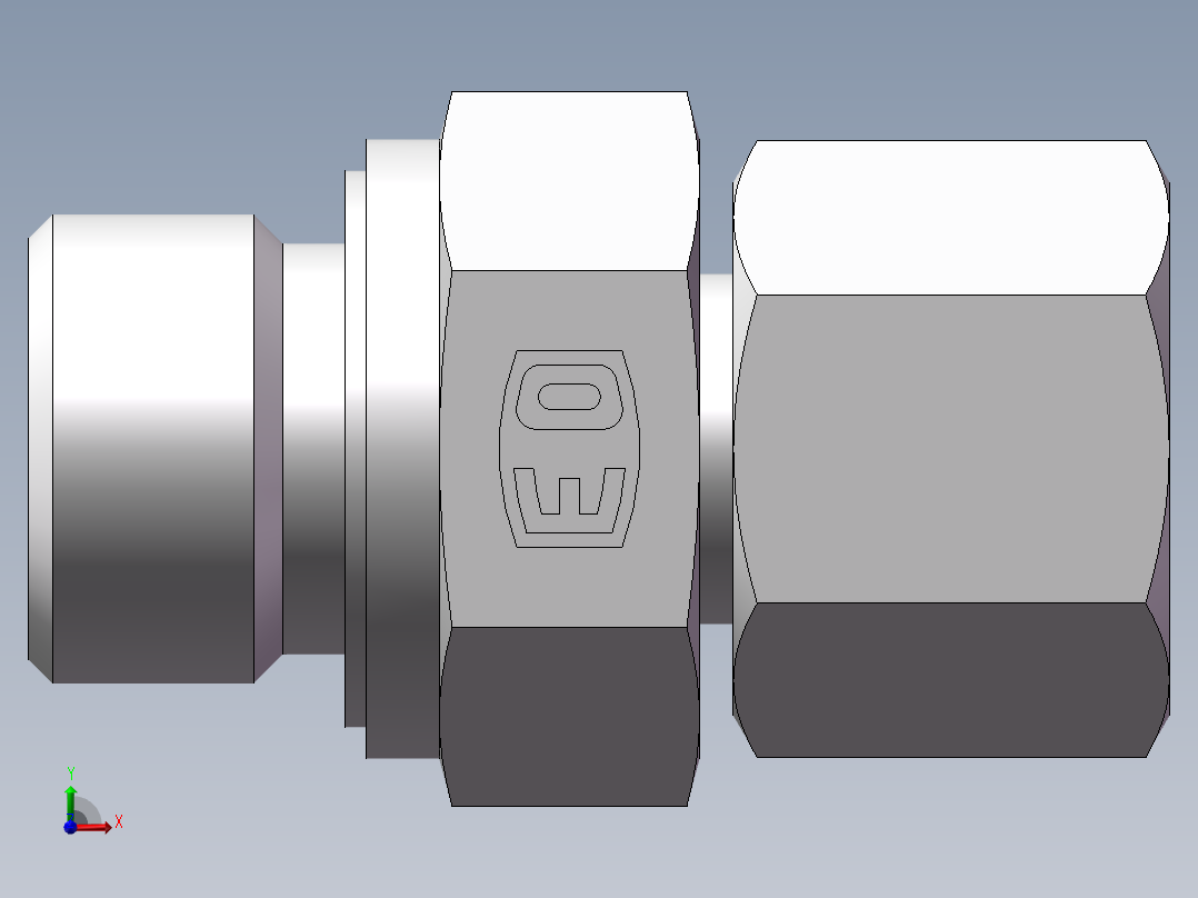 直通管螺纹组合接头、2BC-06-16WD非标前视图