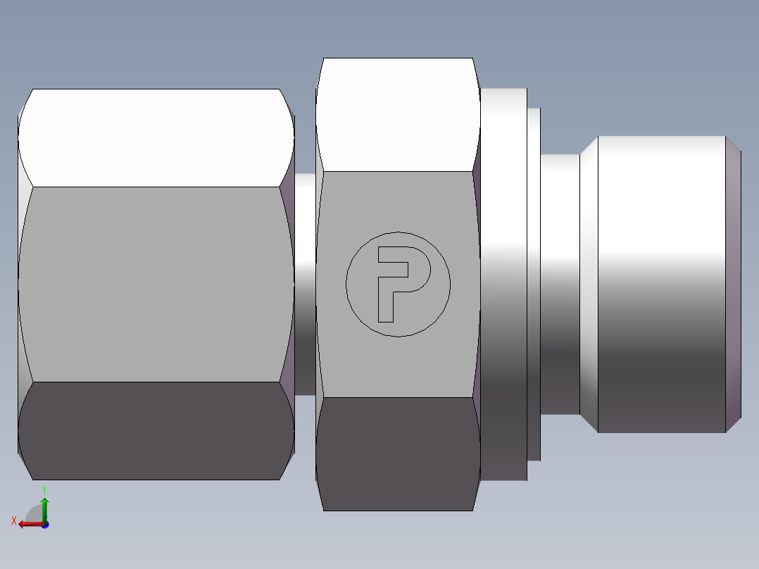 直通管螺纹组合接头、2BC-06-16WD非标后视图
