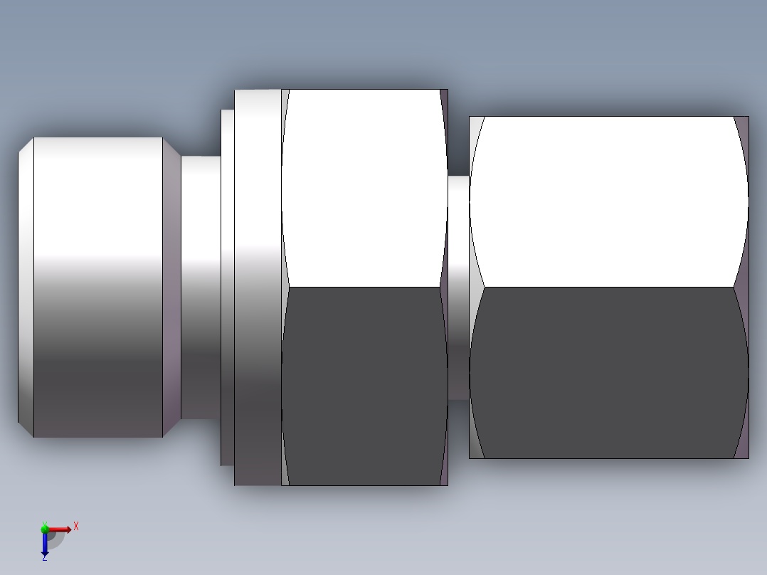 直通管螺纹组合接头、2BC-06-16WD非标俯视图