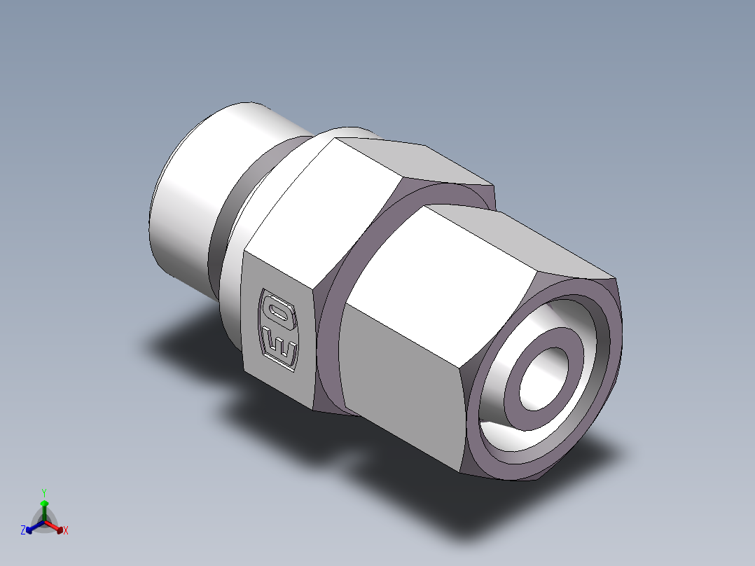 直通管螺纹组合接头、2BC-06-16WD非标正等轴测图