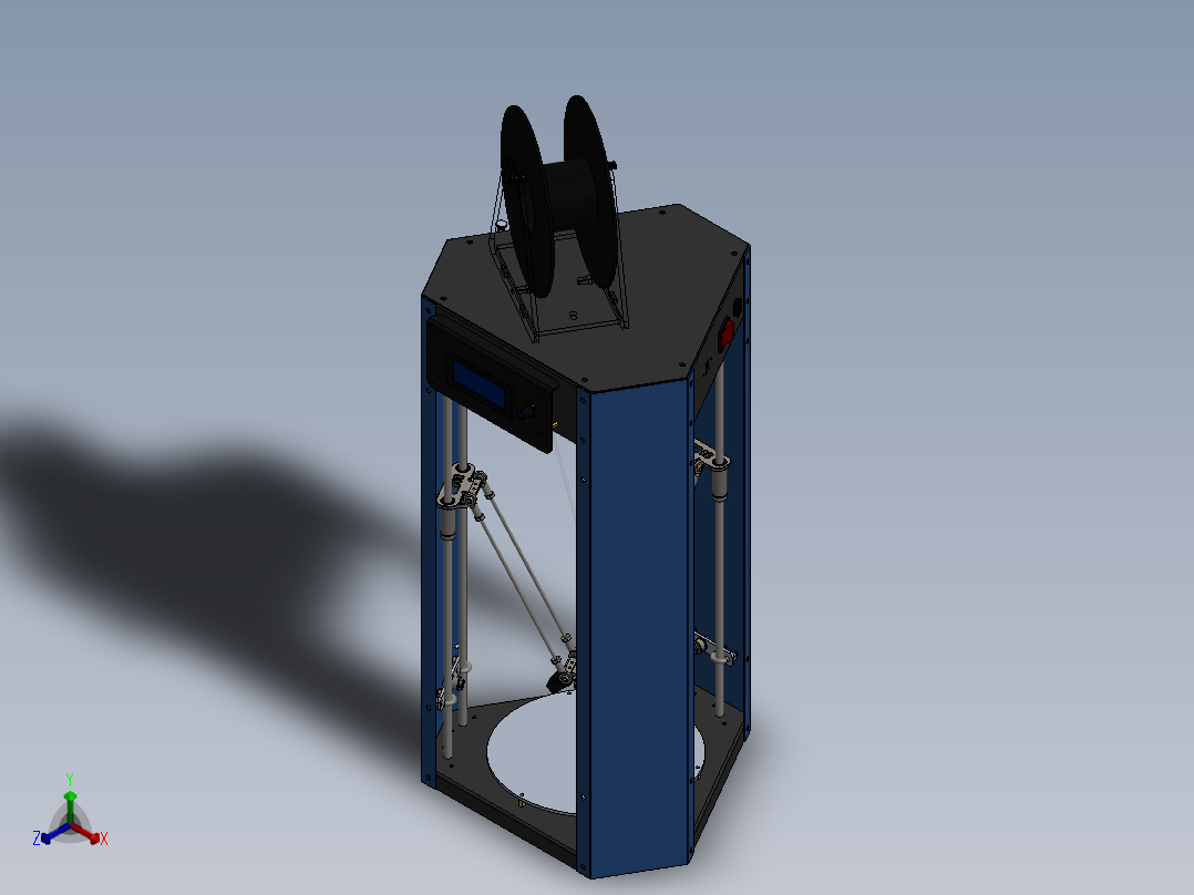 3ku K3000 3D打印机 sw15主视图