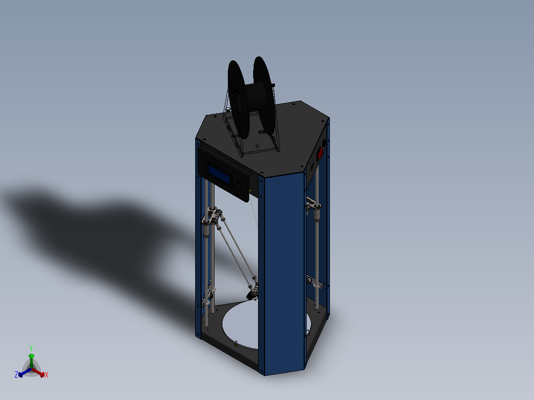3ku K3000 3D打印机 sw15正等轴测图
