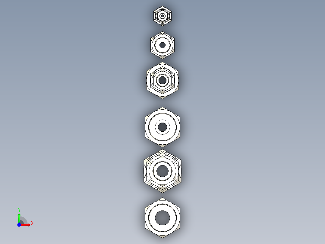 焊接式端直通管接头(JB966-77)前视图