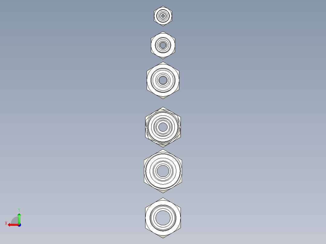 焊接式端直通管接头(JB966-77)后视图