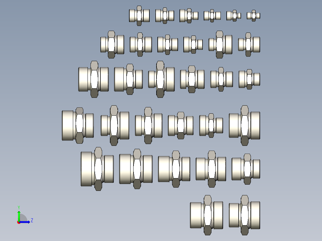 焊接式端直通管接头(JB966-77)左视图