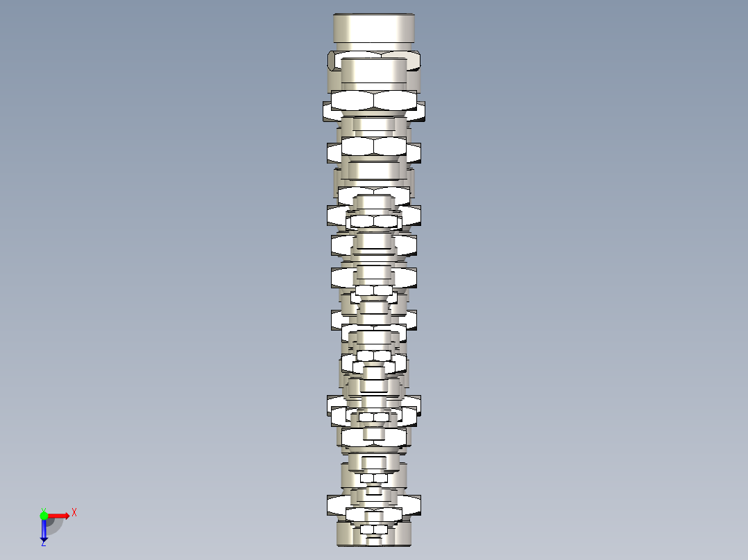 焊接式端直通管接头(JB966-77)俯视图