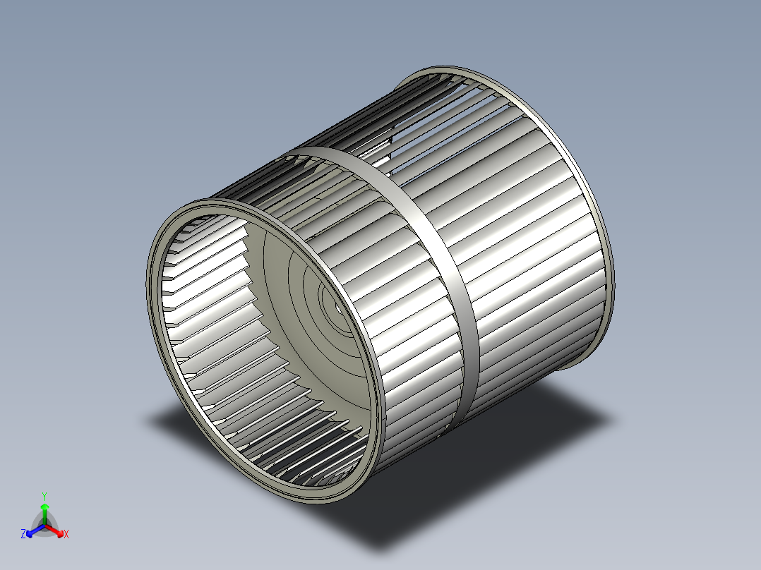 A0002785-抽油烟机离心叶轮160OD正等轴测图