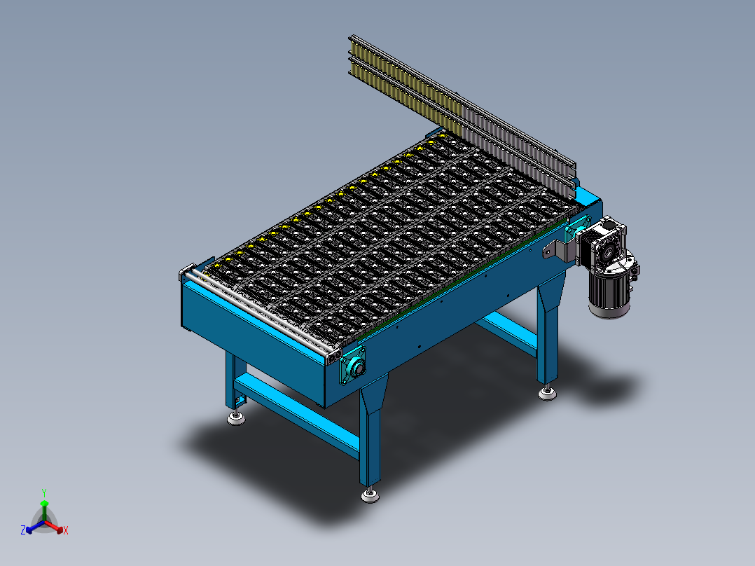 英特乐滚珠模块输送带正等轴测图