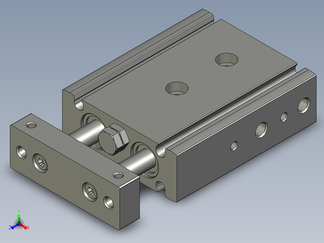 双轴气缸DGTZ-GF-10-10-P-AFESTO正等轴测图