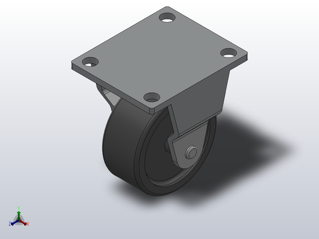 Z07-02-040-375B轻型轮[Z07-02-032-375B]脚轮正等轴测图
