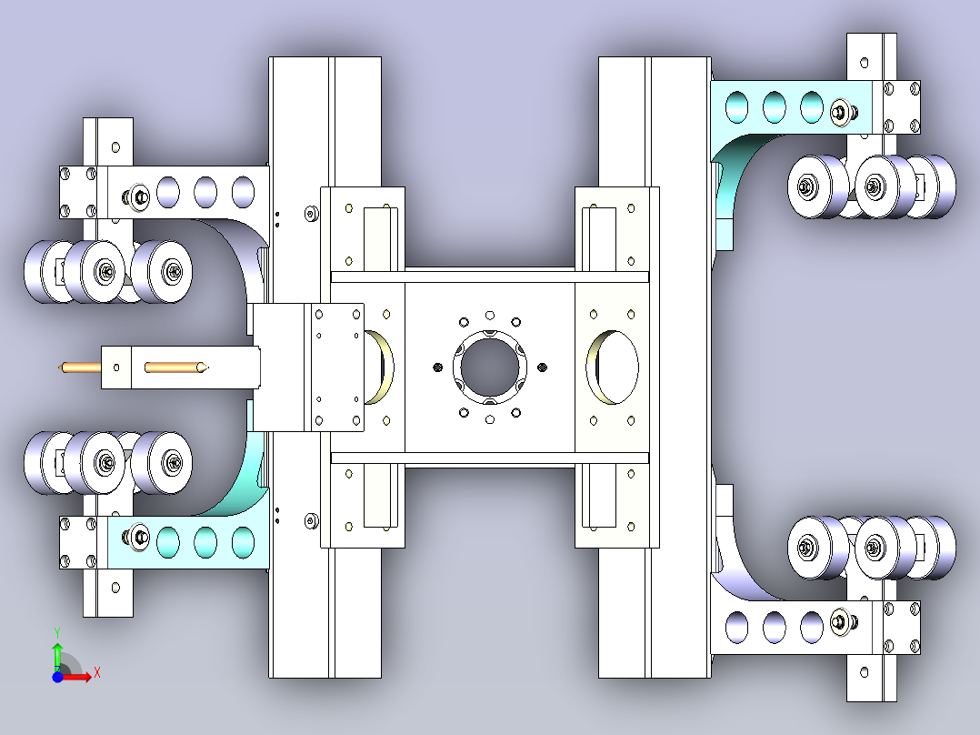 一款装配夹具模型设计前视图