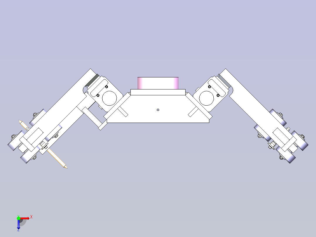 一款装配夹具模型设计俯视图