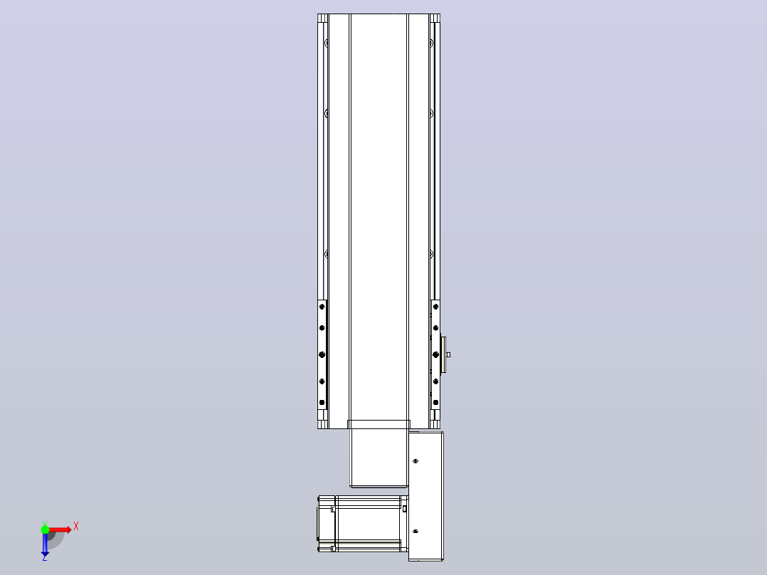 皮带直线轴半封闭可选导轨TPA-HNB-175D-140-L300-MR-C-P75-N3俯视图