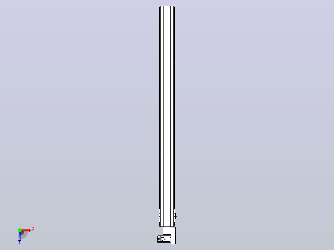 皮带直线轴半封闭可选导轨TPA-HNB-140D-120-L1700-MR-C-P40-N3俯视图