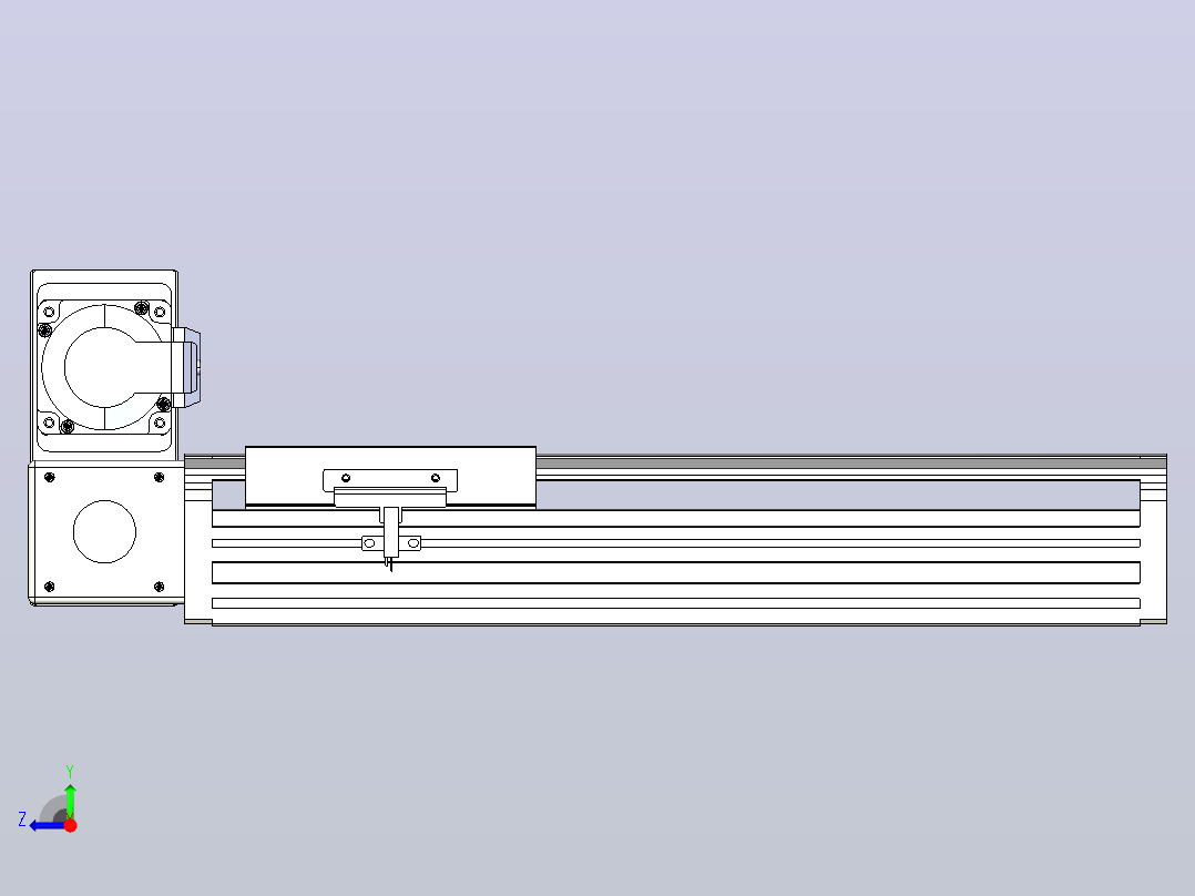 皮带直线轴半封闭可选导轨TPA-HNB-140D-120-L200-LU-C-P40-N3右视图