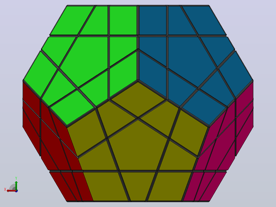 魔方正十二面体五角形后视图