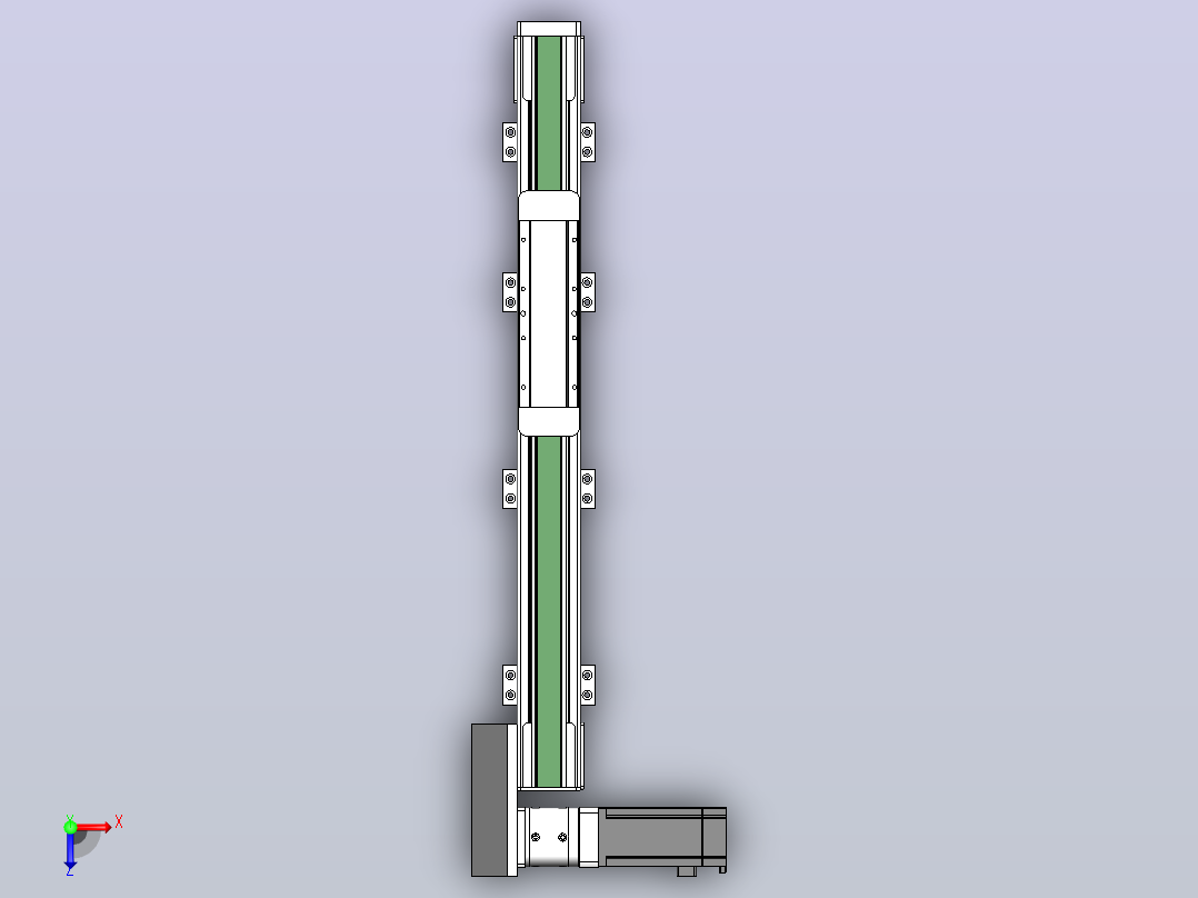 DMEB65L-RBCR欧规同步带模组直线模组（电机右后折）[DMEB65L-L15S350-DT400-C2U-RBCR]俯视图