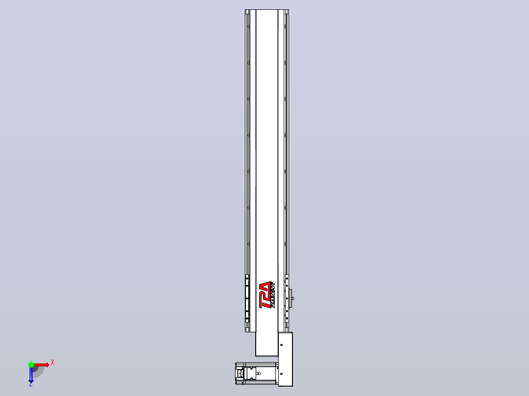 皮带直线轴半封闭可选导轨TPA-HNB-120D-110-L650-MR-C-P40-N3俯视图