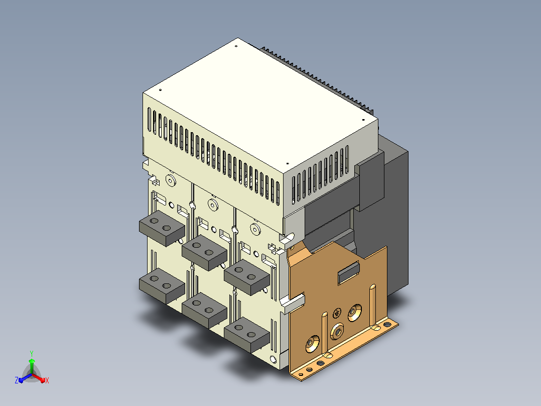 NA1-2000X-2000-3P固定万能式断路器三维模型202208正等轴测图