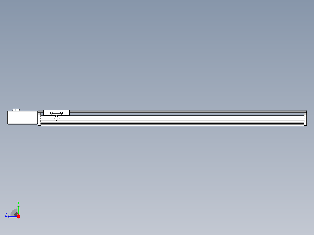 皮带直线轴半封闭可选导轨TPA-HNB-140D-120-L1100-MR-Y-P40-N3右视图