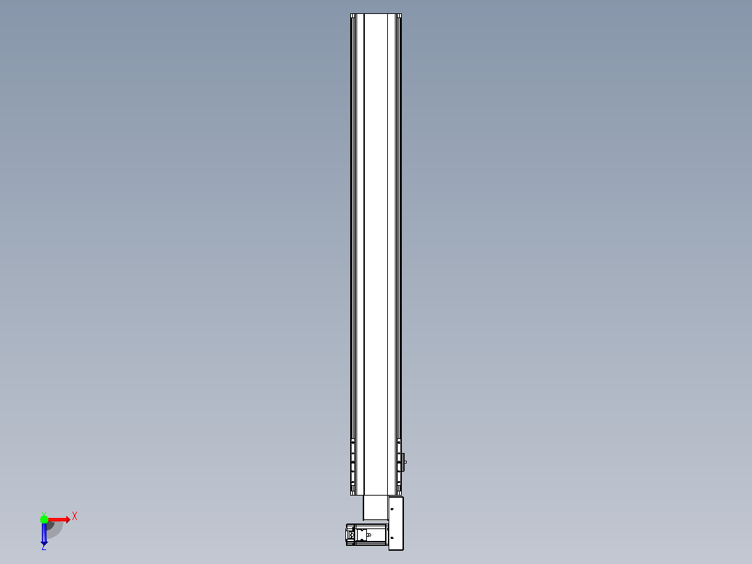 皮带直线轴半封闭可选导轨TPA-HNB-140D-120-L1100-MR-Y-P40-N3俯视图