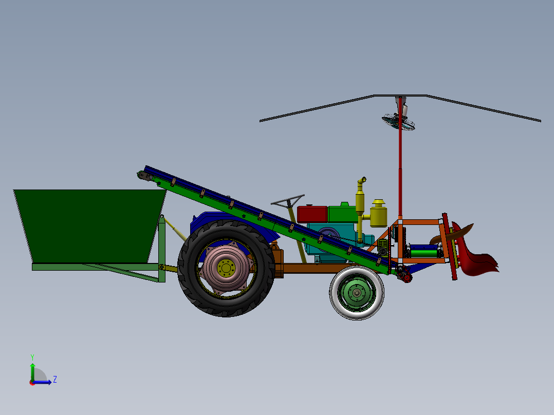 多功能采摘作业平台（含cad）sw12可编辑左视图