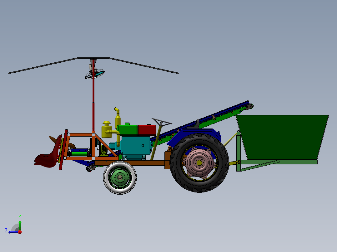 多功能采摘作业平台（含cad）sw12可编辑右视图