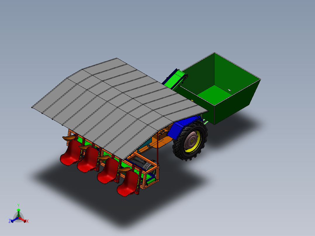 多功能采摘作业平台（含cad）sw12可编辑正等轴测图